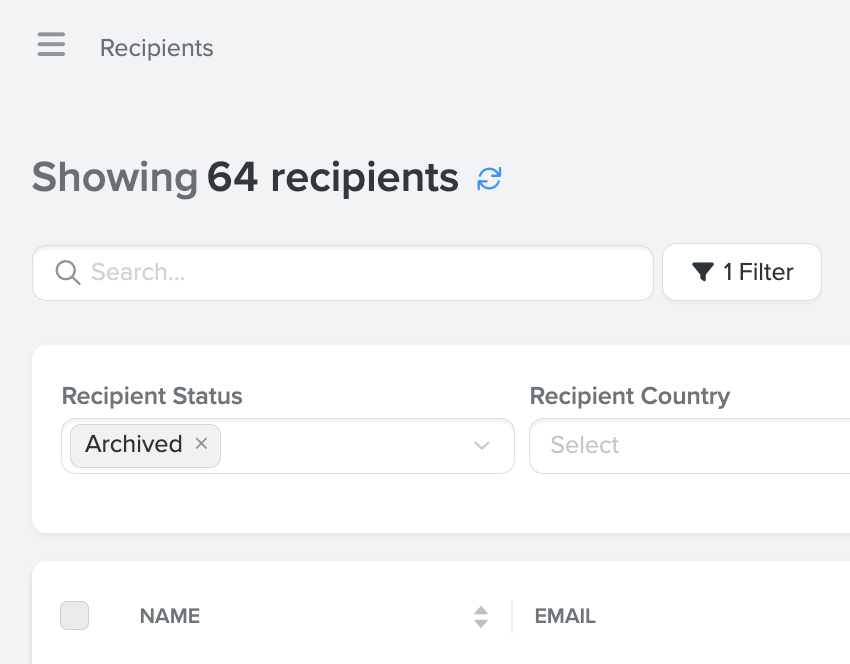 Disabling or Archiving a Recipient
